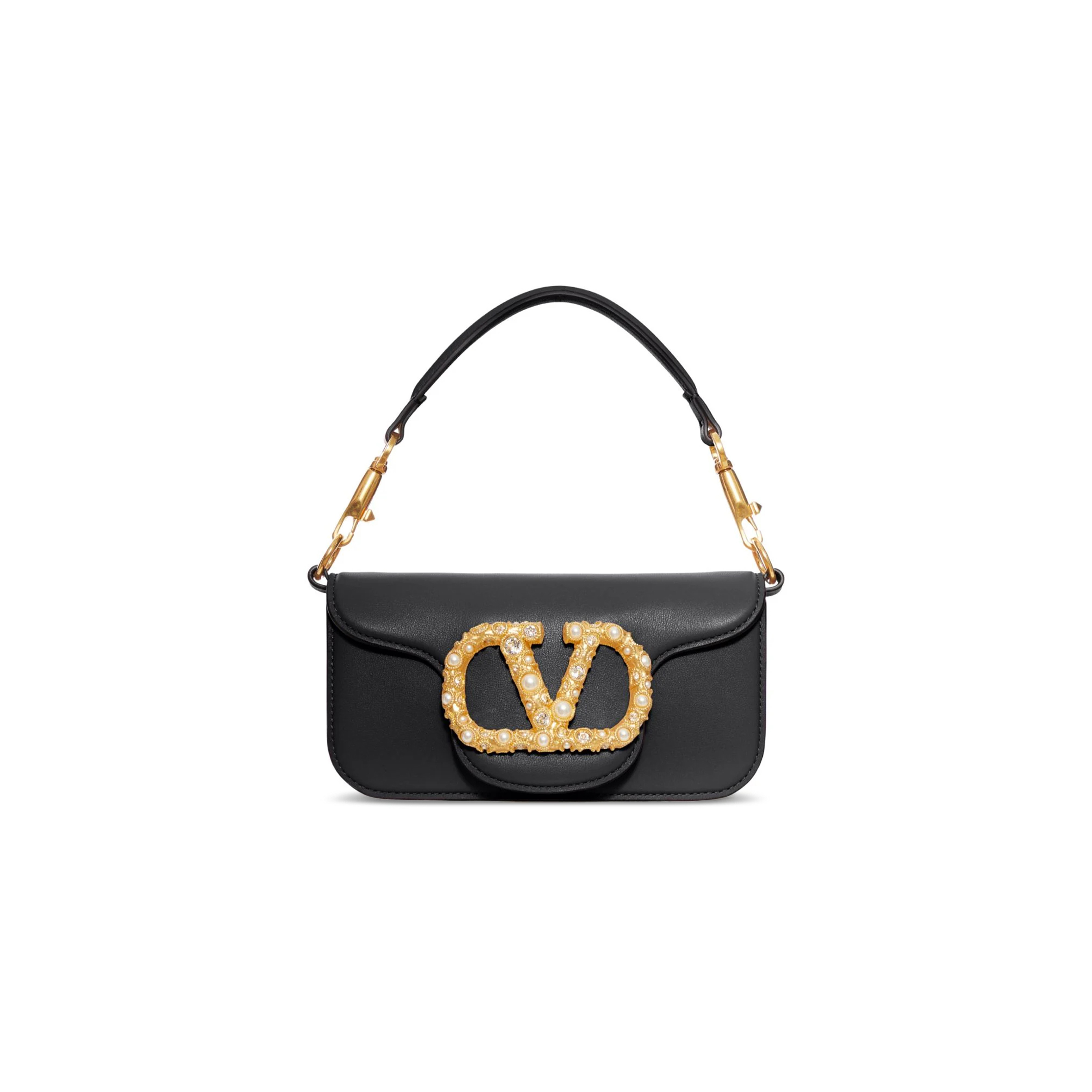 VALENTINO LOCÒ SMALL SHOULDER BAG IN BLACK WB0K53CXABBK (19*10.5*5cm)